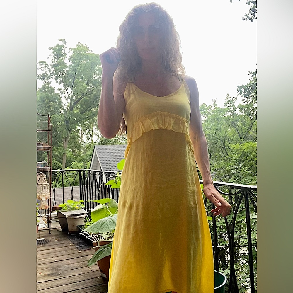 Linen made in Italy midi dress, size S, 100% linen